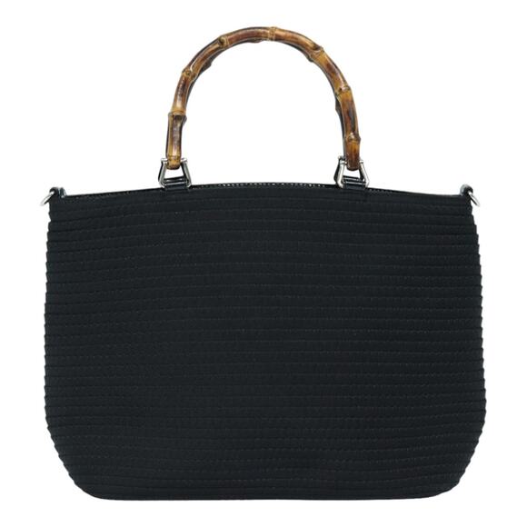 GUCCI Bamboo Hand Bag Canvas Black Gold 000 1998 000 1998 - Picture 3 of 13